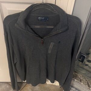 Polo by Ralph Lauren Men's Charcoal Zip-Up Sweater